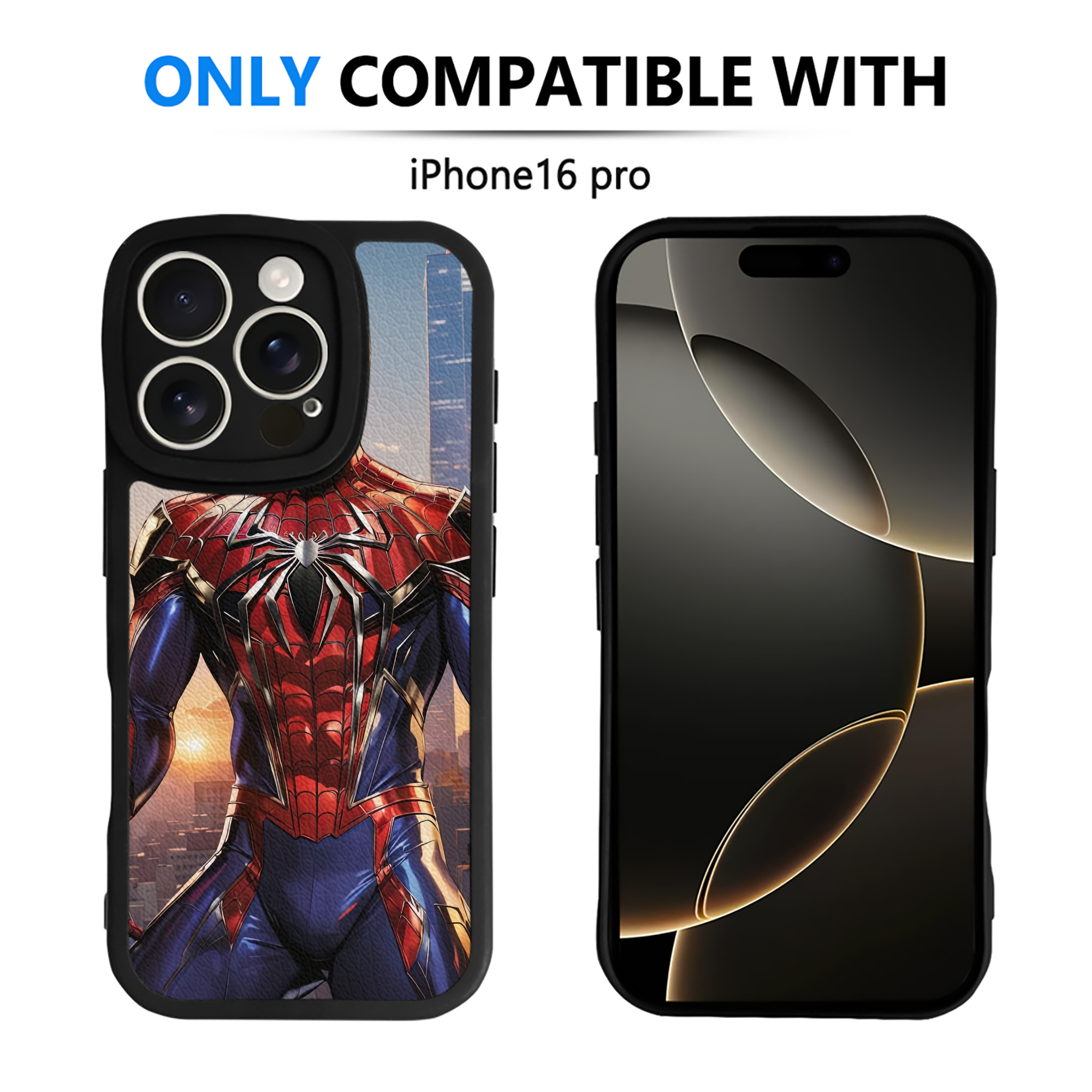 Spider Man スパイダーマン 【iPhone 16シリーズ対応】シリコンスマホケース（レザー調） 材質：シリコン